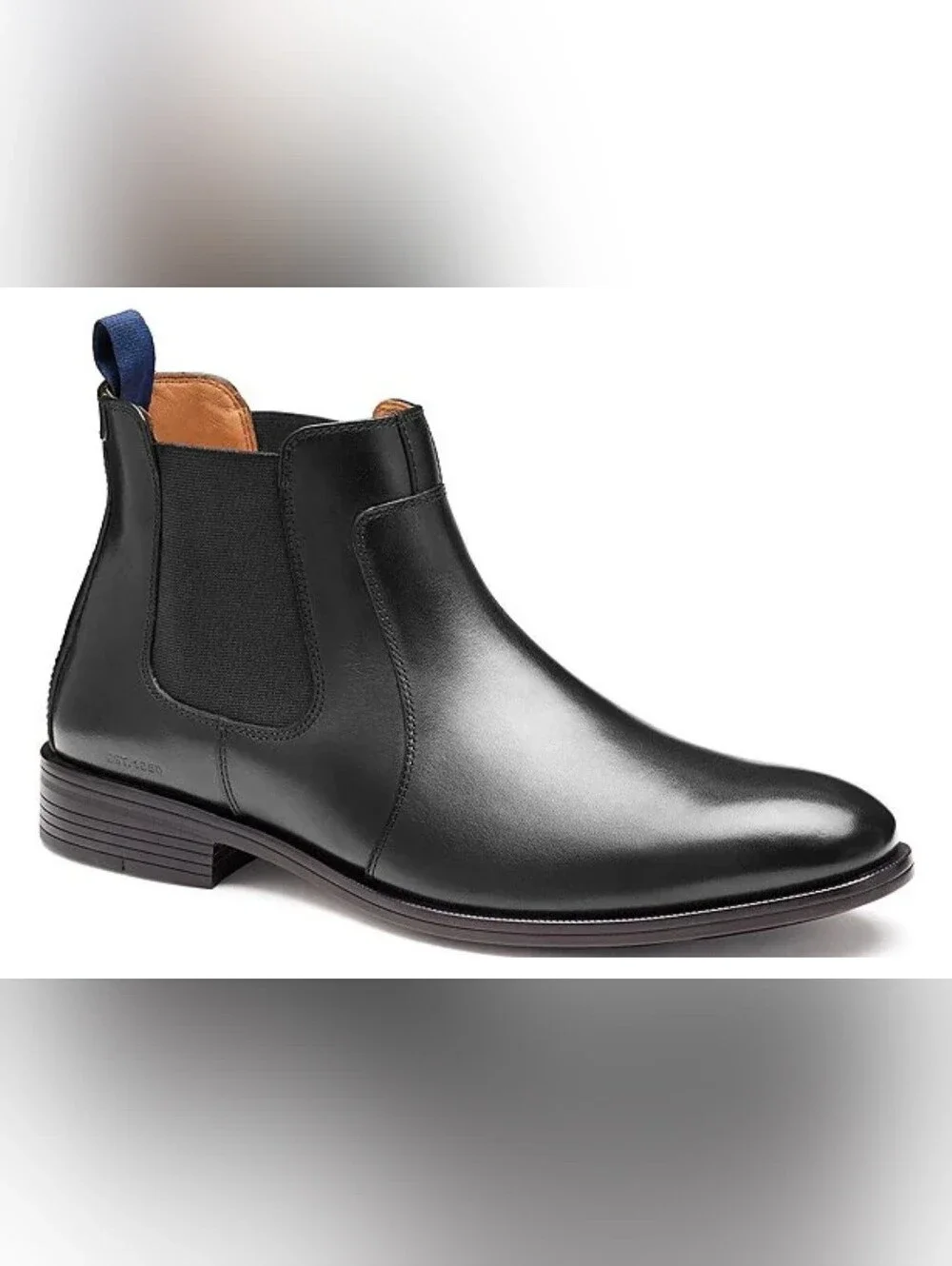 Size 11.5 Johnston  Murphy Black Leather Chelsea Boot wi Heel Tab -  Men's  Boot